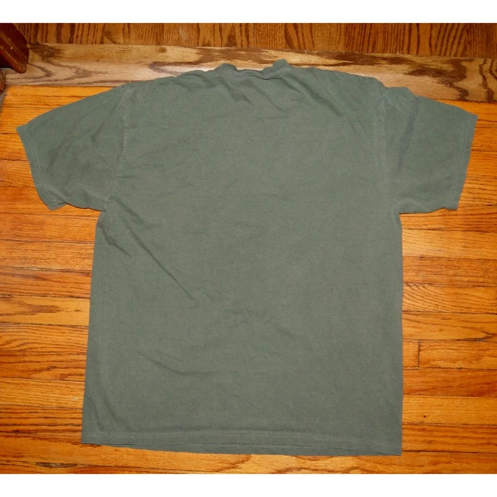 Foxglove Daisy Tulip Flower Screen Print Olive Green XL TShirt Comfort Colors - Picture 4 of 7